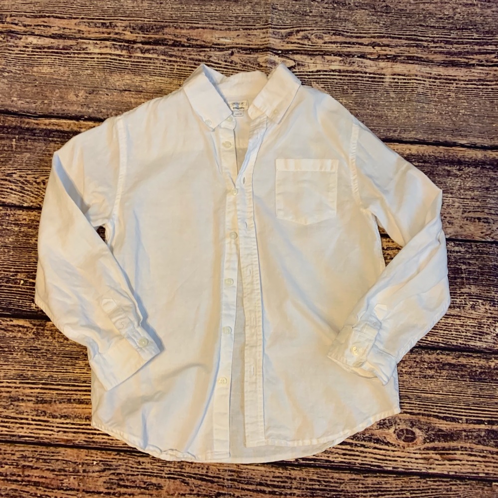 Gymboree boys white linen button up large 10/12